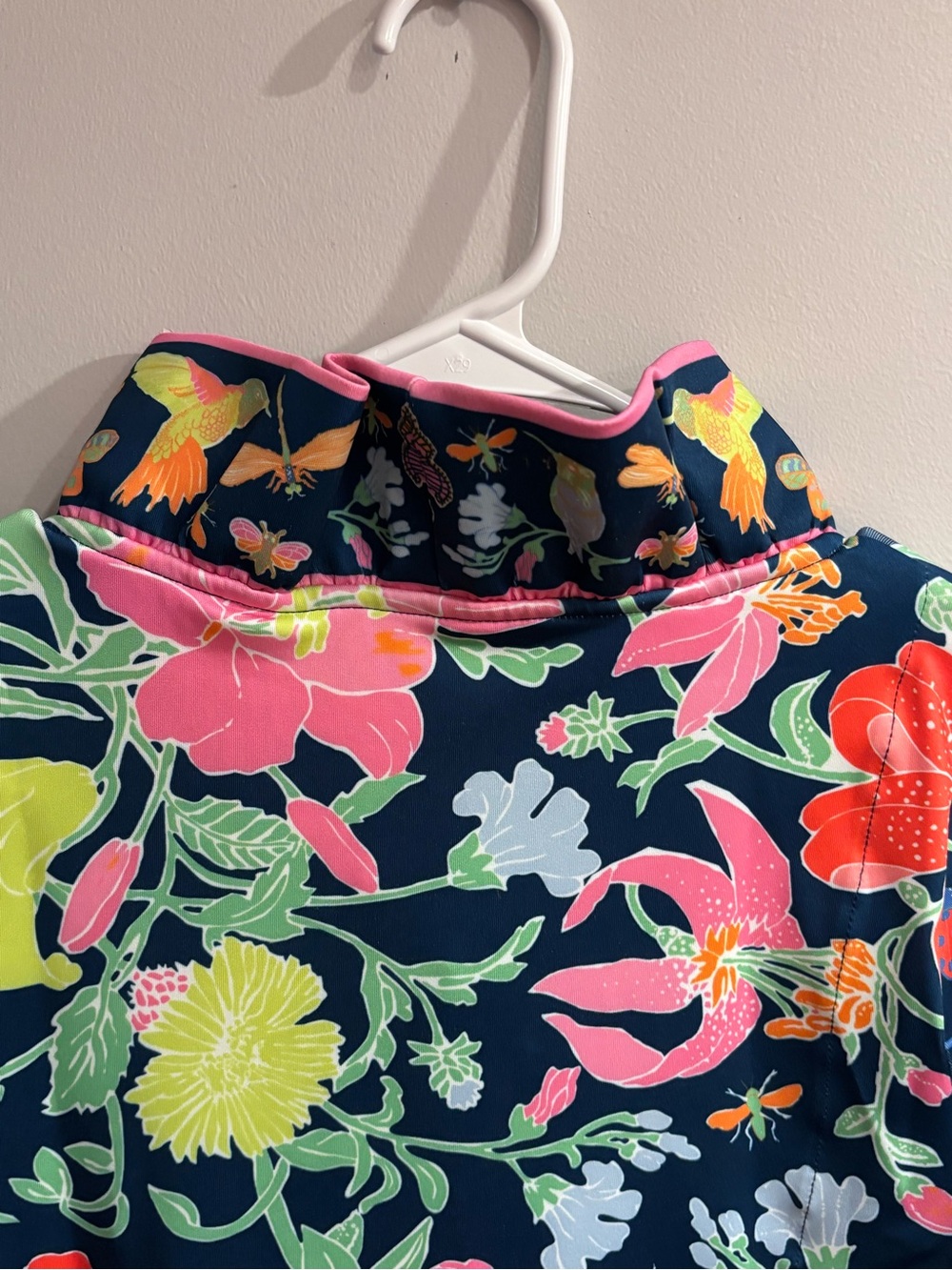 Gretchen Scott Designs Navy Floral Shift Dress with Pink, Orange & Green - Picture 6 of 8